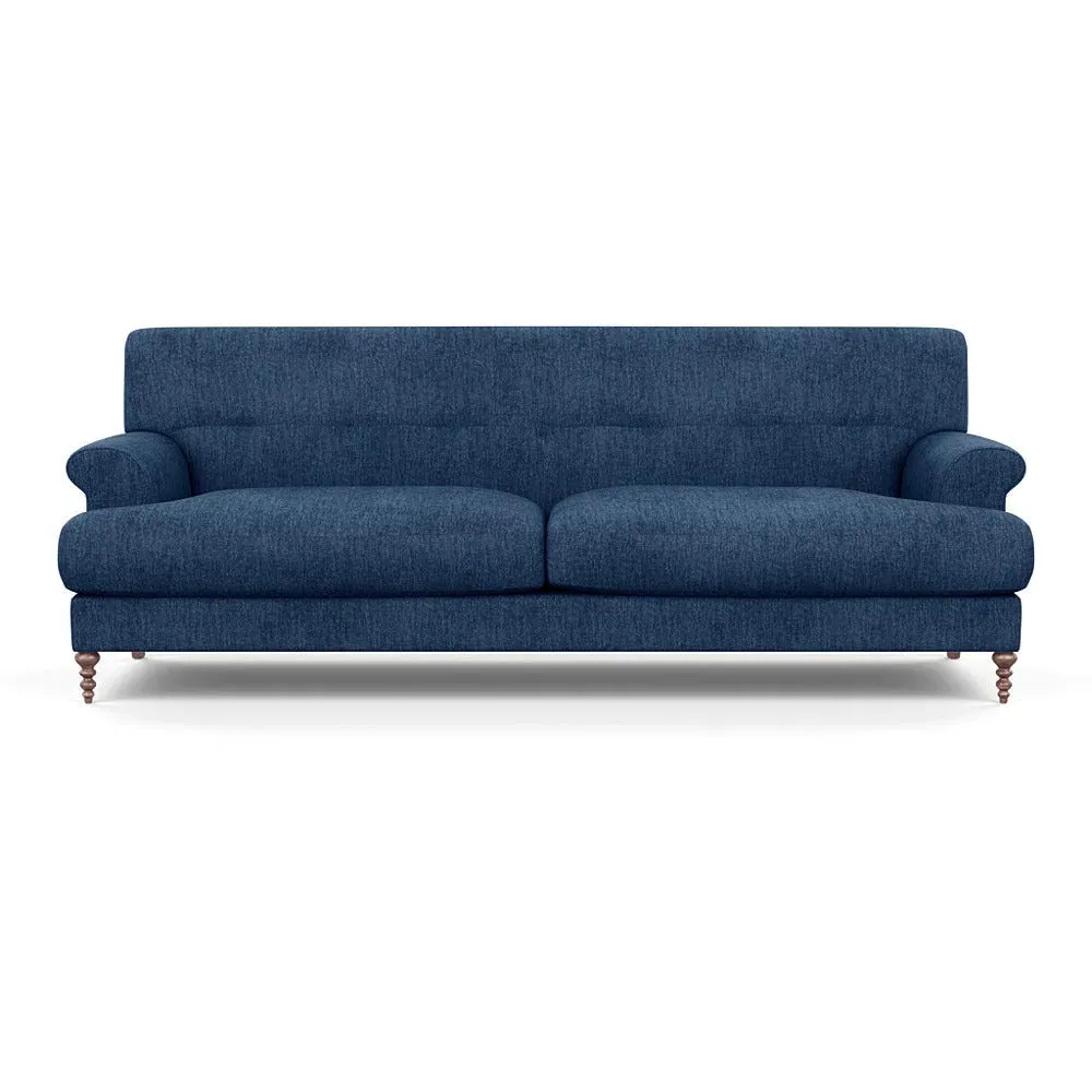 3-Seater Formal Sofa with Feather Cushions - Blue image