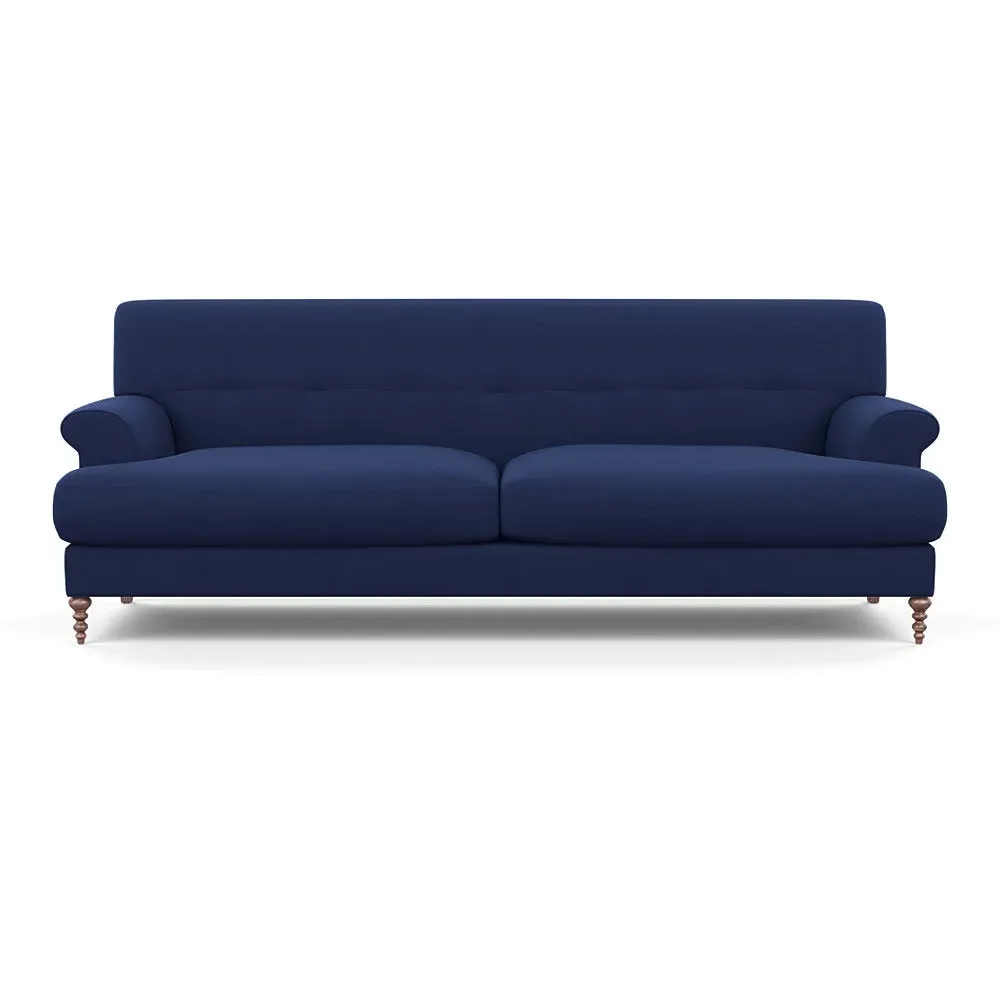 3-Seater Formal Sofa with Feather Cushions - Blue