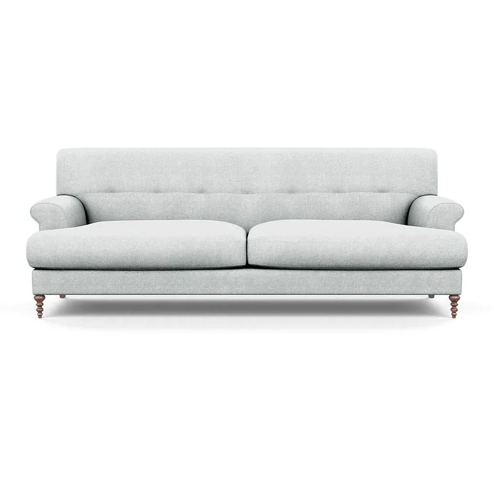 3-Seater Formal Sofa with Feather Cushions - Grey