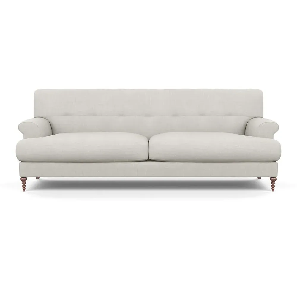 3-Seater Formal Sofa with Feather Cushions - Grey