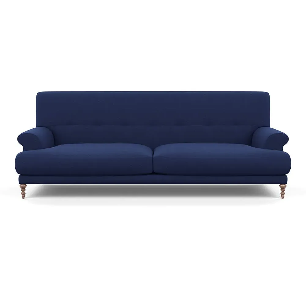 3-Seater Sofa with Feather Cushions - Blue, Wool