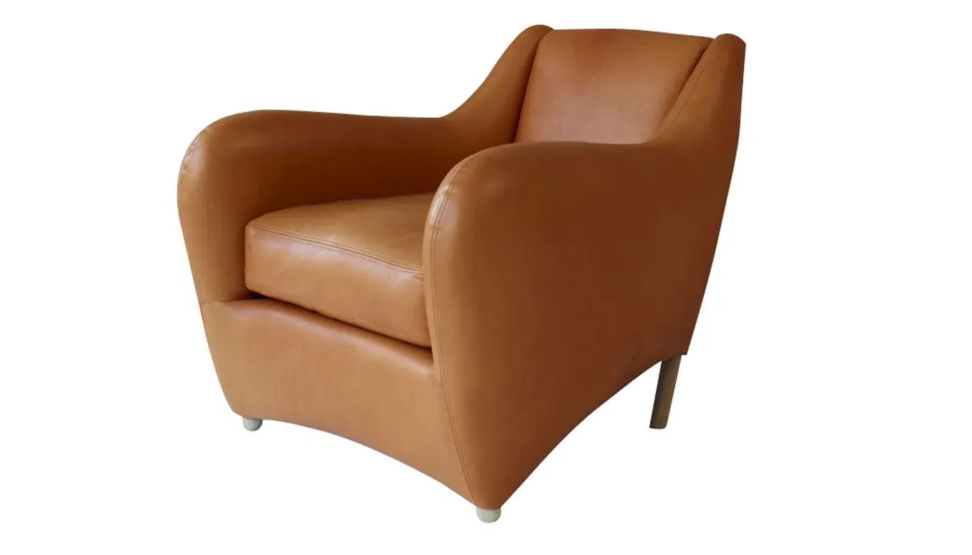 Balzac Chair with Natural Filling - Brown, Leather image