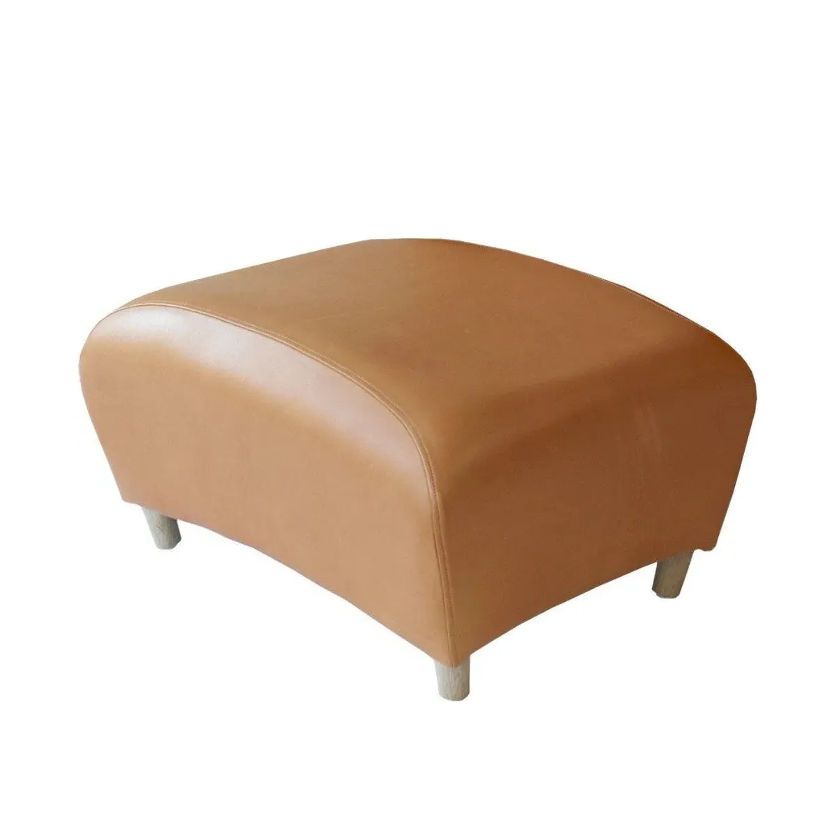 Balzac Footstool with Natural Filling - Brown, Leather