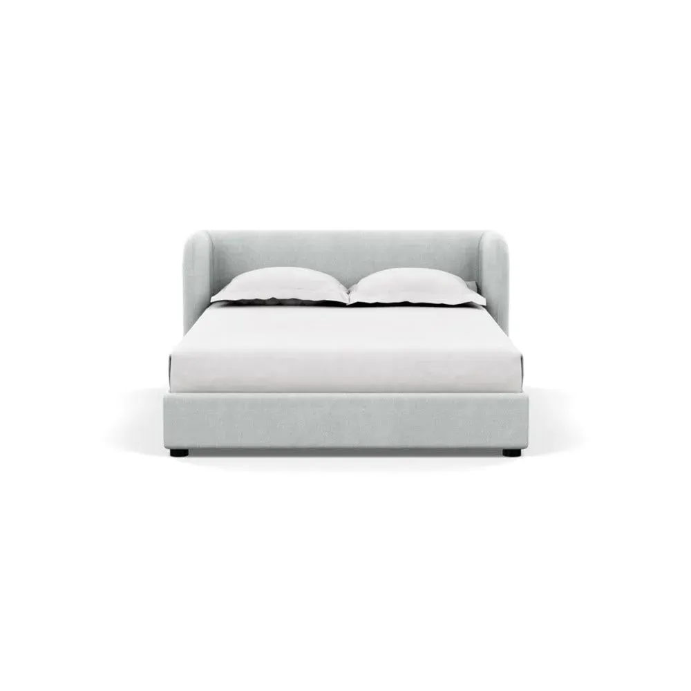 Double Bed with Rounded Headboard - Grey image