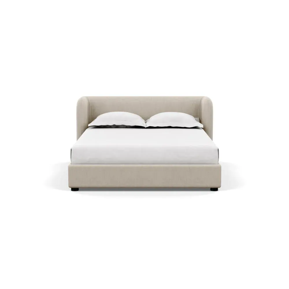 Double Bed with Rounded Headboard - Natural