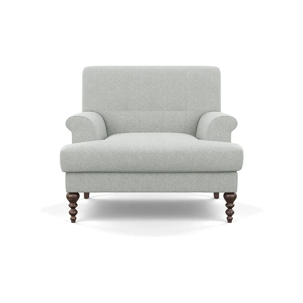 Formal Armchair with Button Cushioning - Cream, Wool