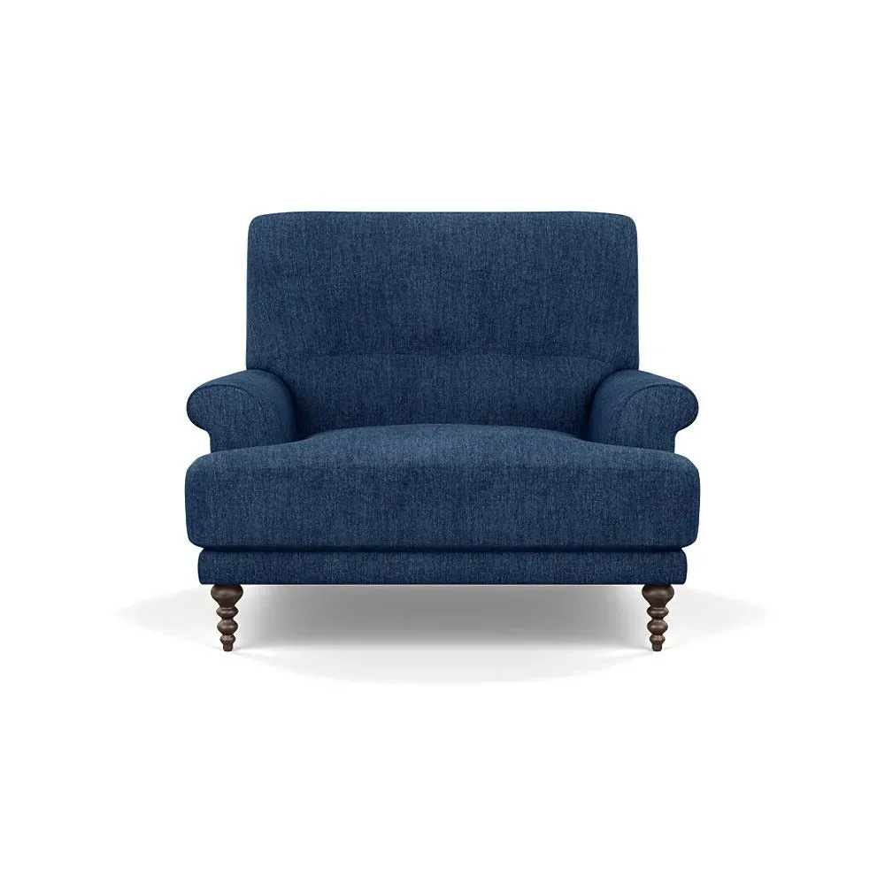 High-Back Armchair with Button Cushioning - Blue image