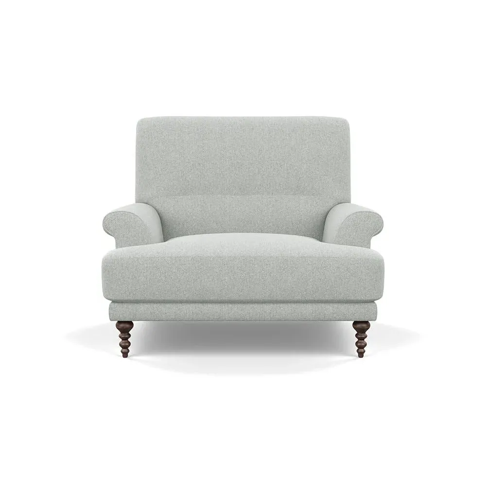 High-Back Armchair with Button Cushioning - Cream