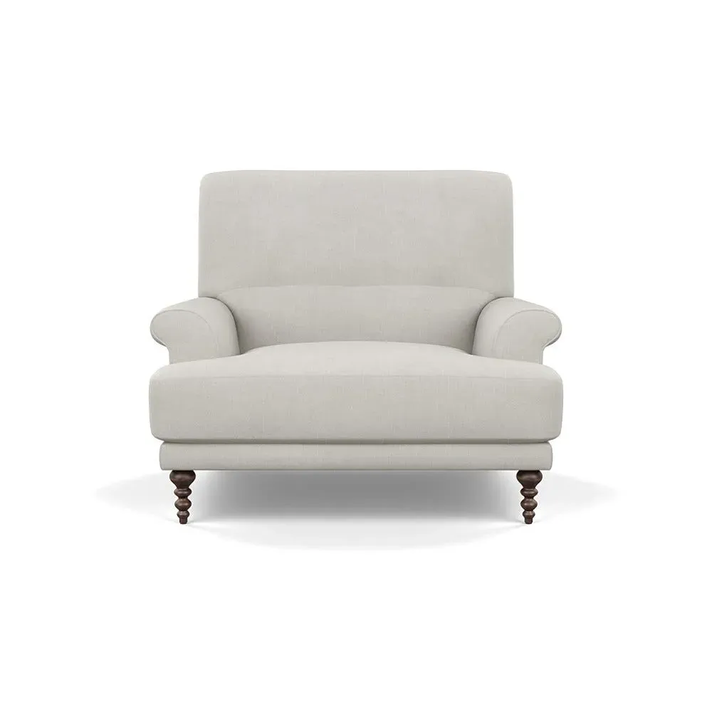 High-Back Armchair with Button Cushioning - Grey