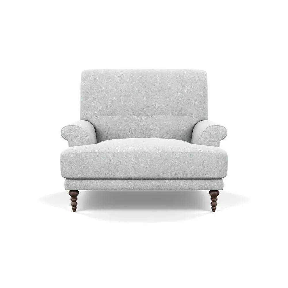 High-Back Armchair with Button Cushioning - Grey