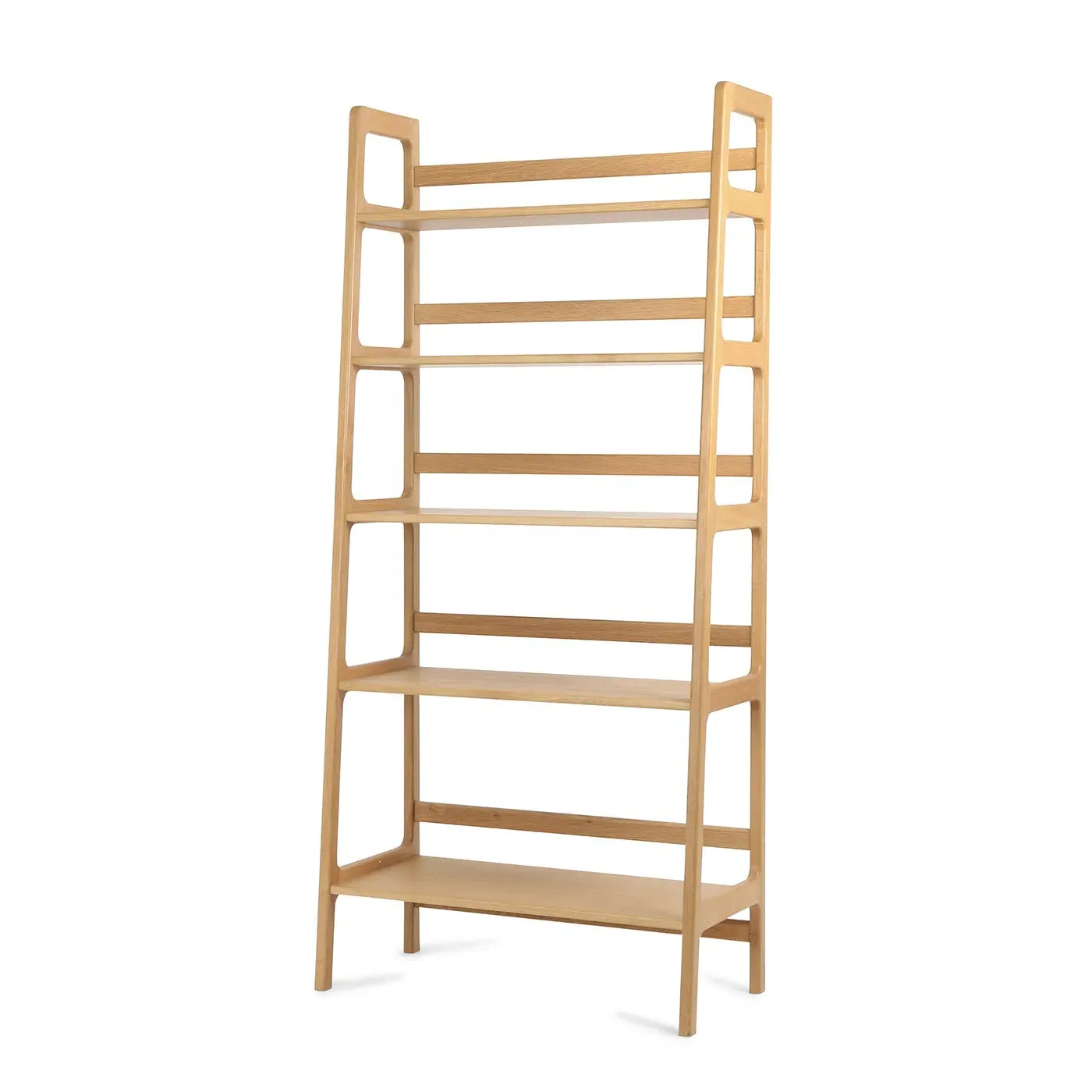 High Shelving Unit - Oak, Solid Wood image