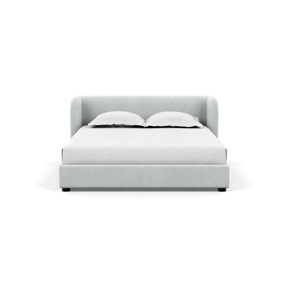 King Bed with Rounded Headboard - Grey