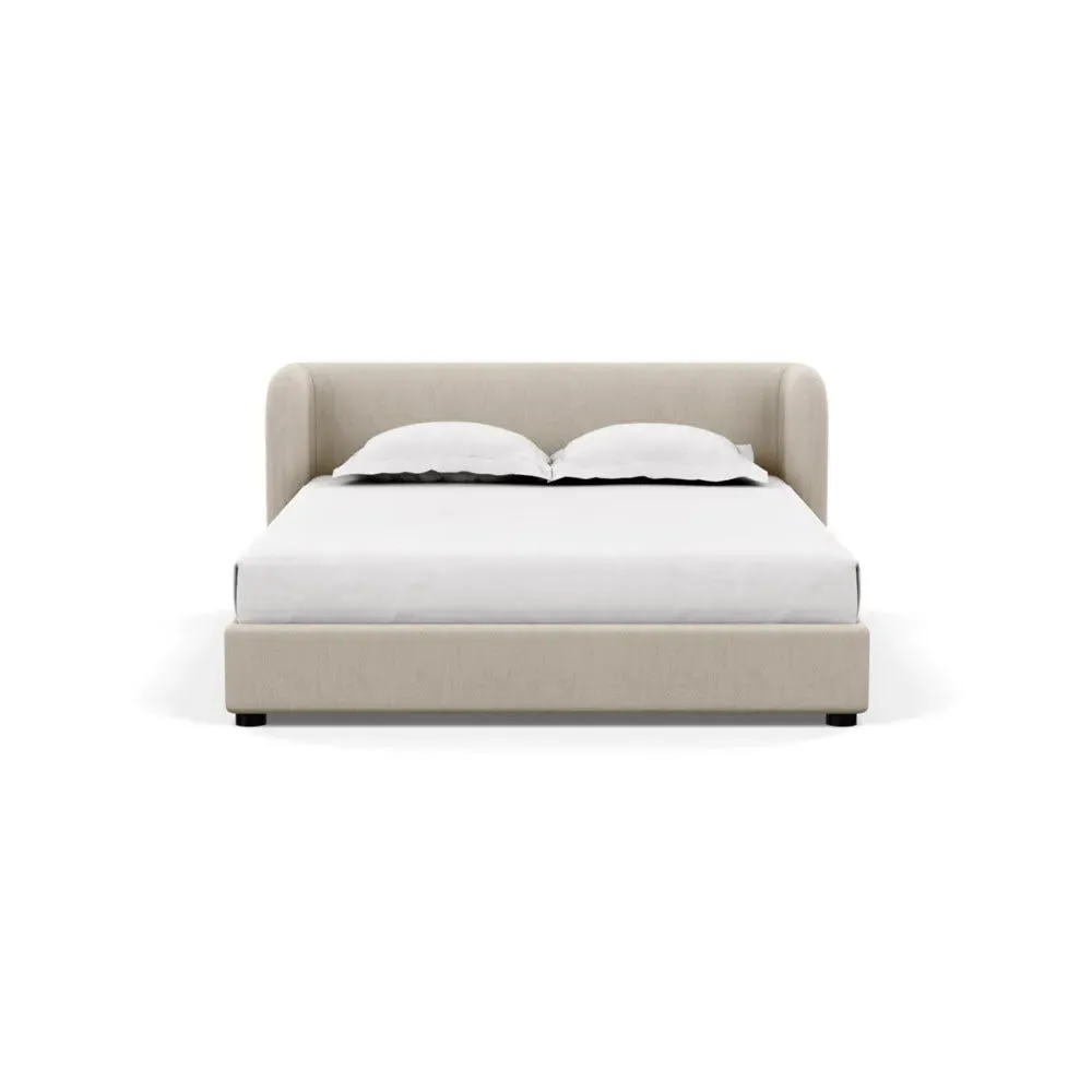 King Bed with Rounded Headboard - Natural