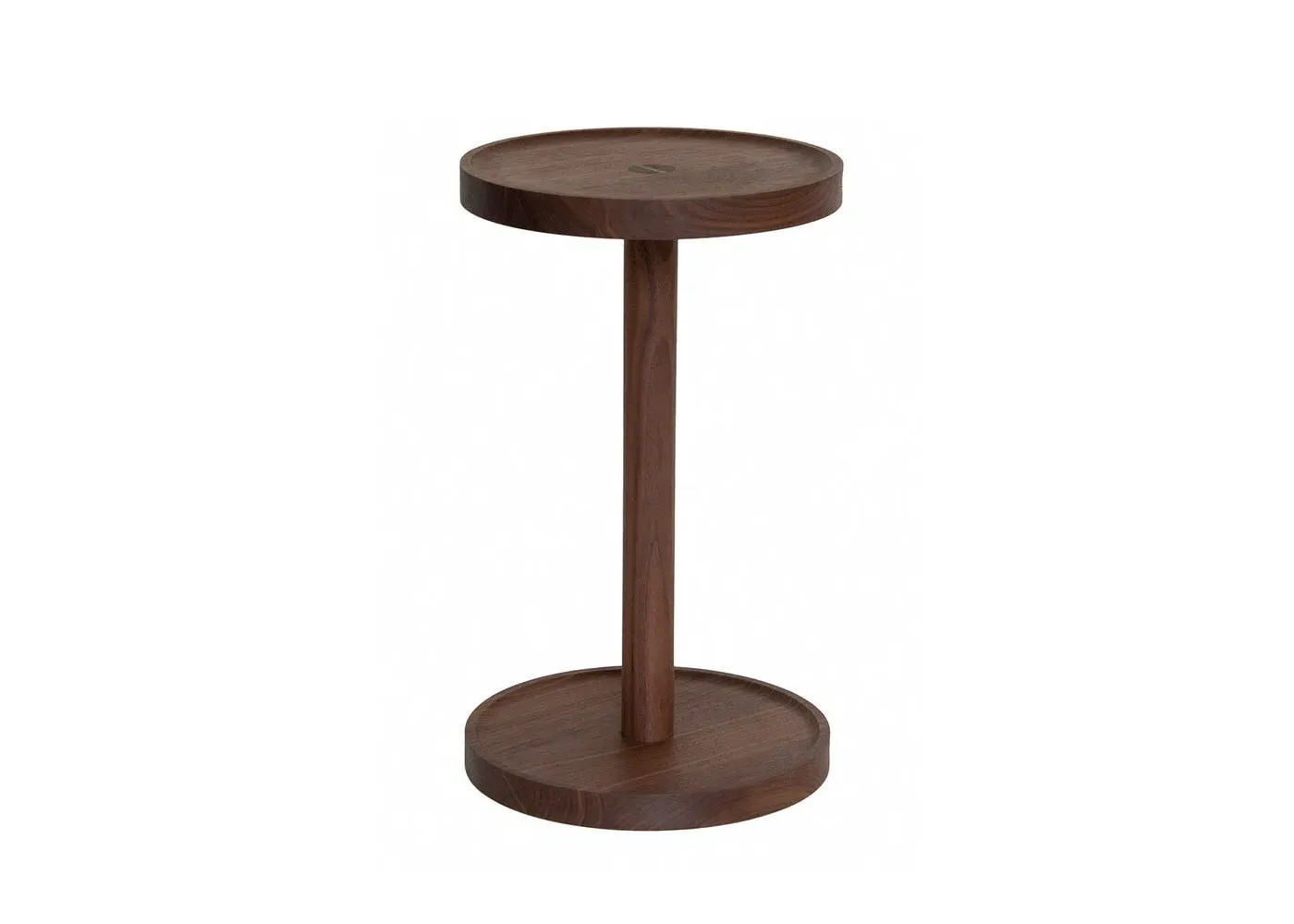 Round Side Table - Dark Wood, Walnut image