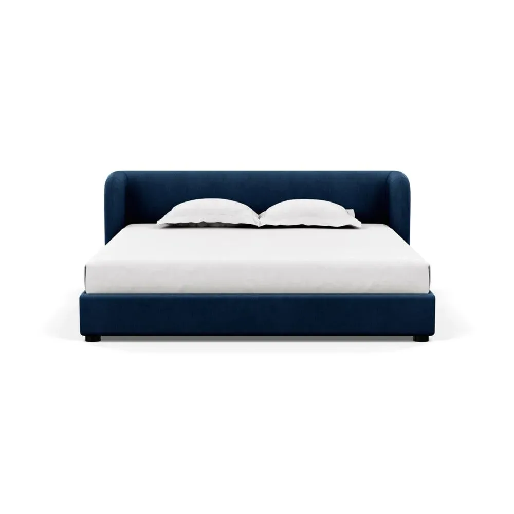 Super King Bed with Rounded Headboard - Blue
