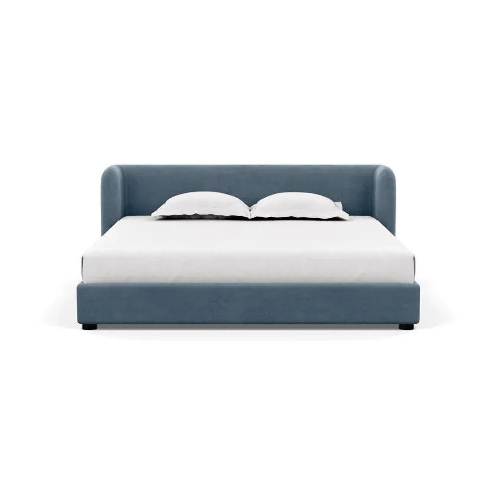 Super King Bed with Rounded Headboard - Blue