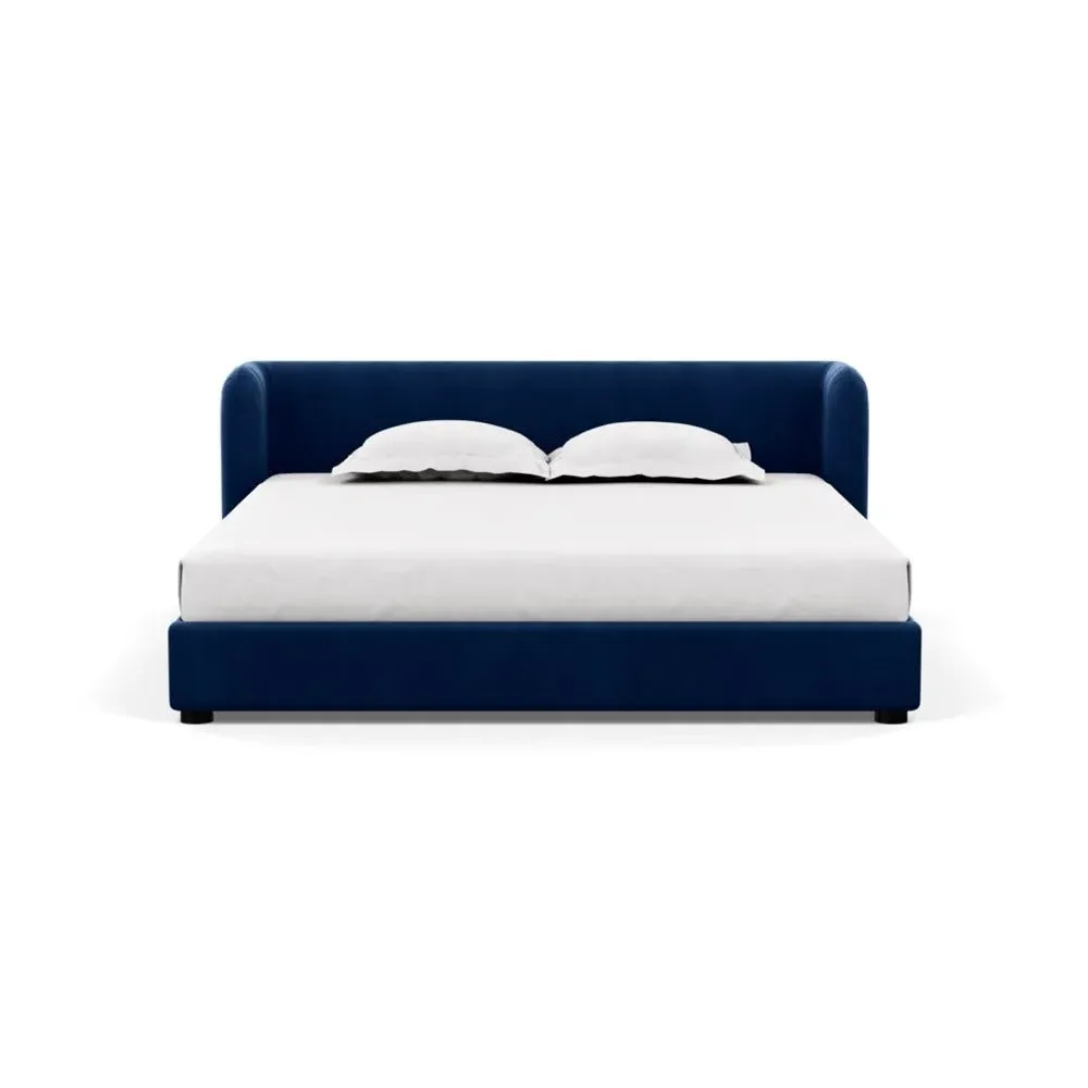 Super King Bed with Rounded Headboard - Blue