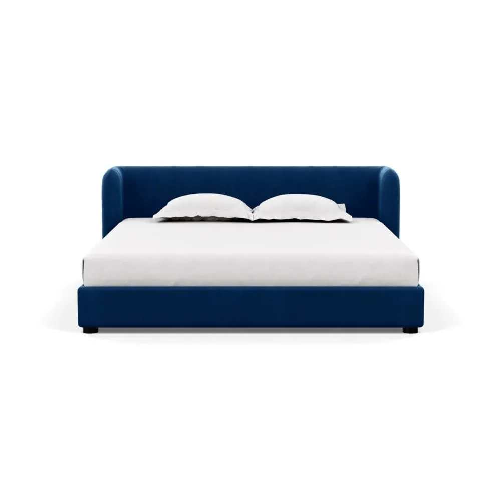Super King Bed with Rounded Headboard - Blue