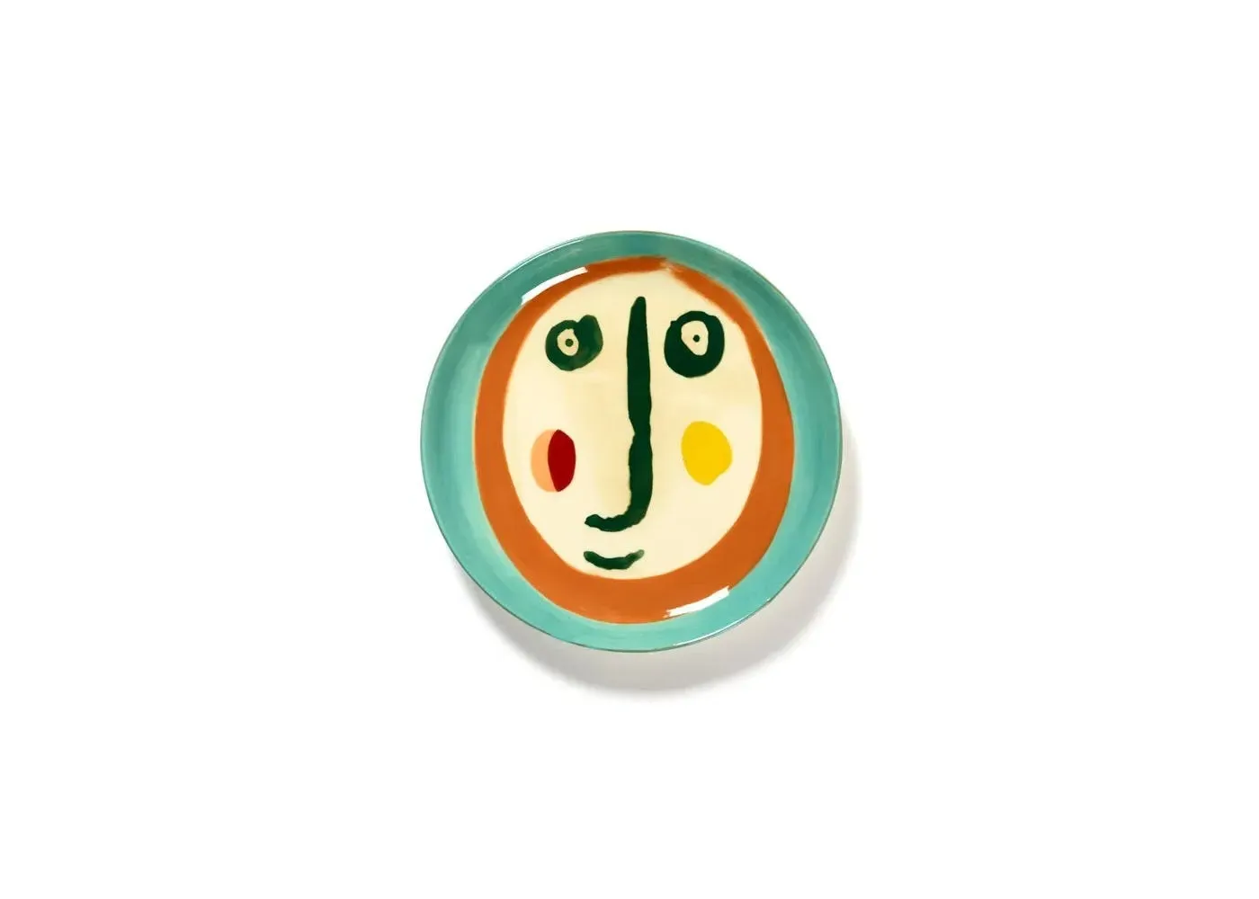 2-Piece Small Plate Set - Face Design, Ceramic