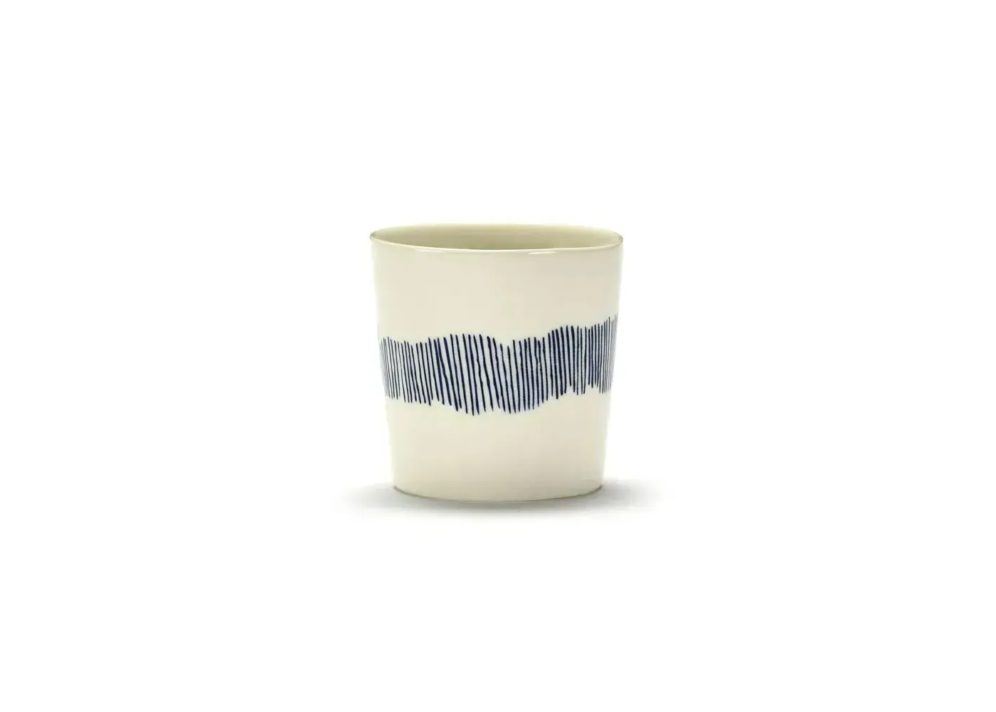 4-Piece Coffee Cup Set - White Blue, Ceramic