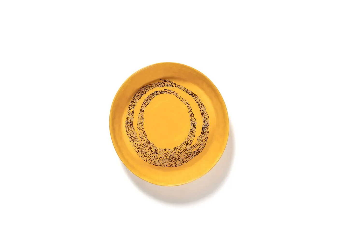 Small Serving Plate - Yellow Black, Ceramic
