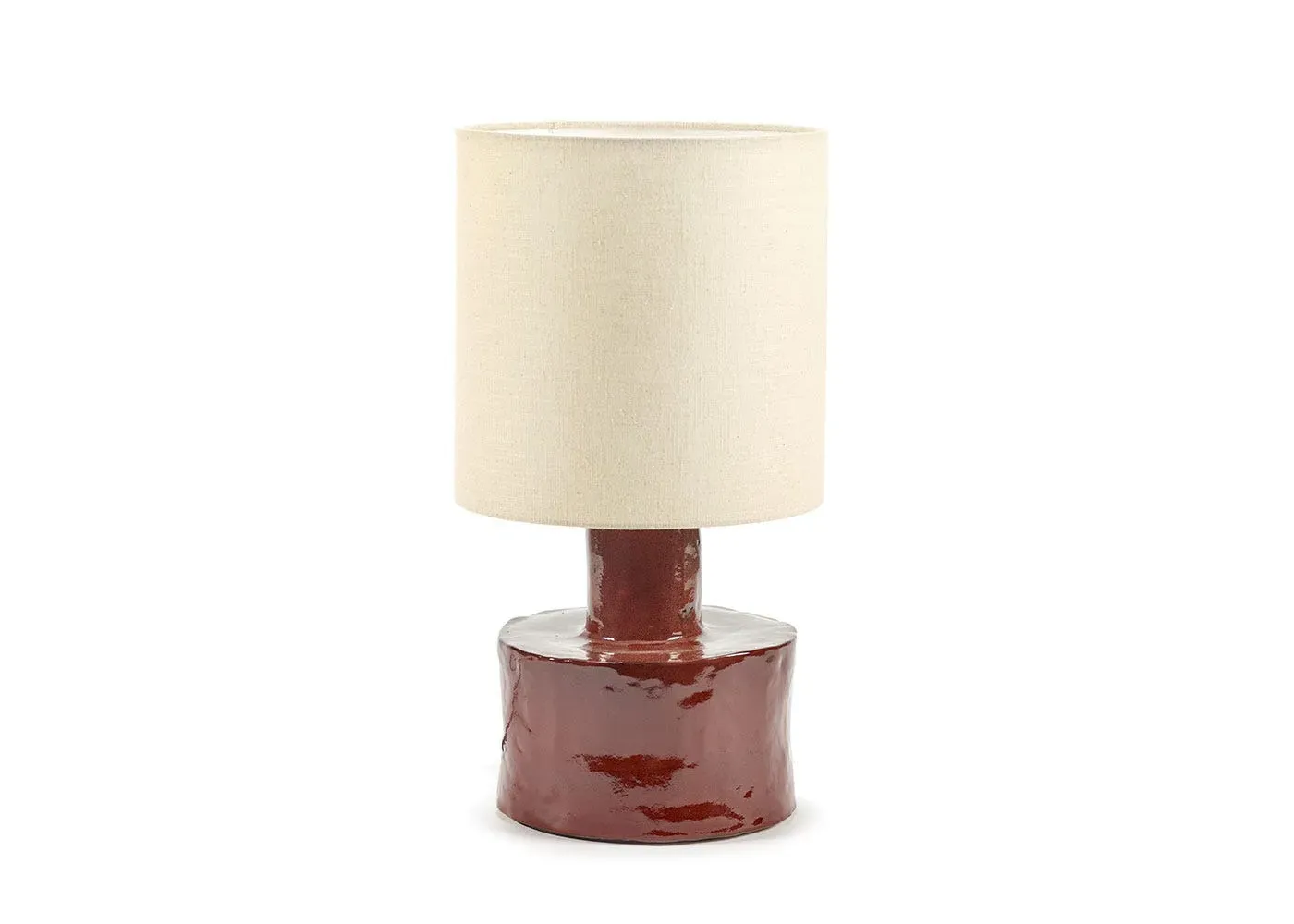 Table Lamp Glazed Finish - Red, Ceramic