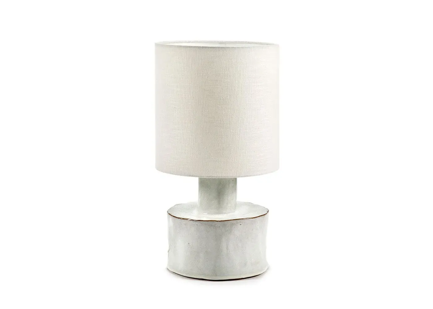 Table Lamp Glazed Finish - White, Ceramic