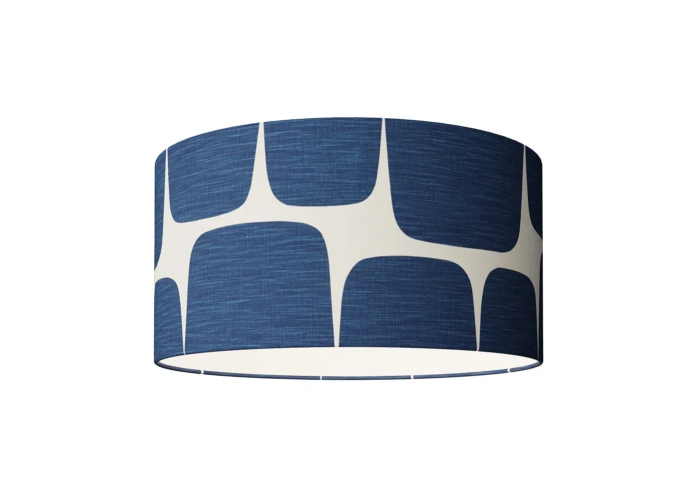 Large Drum Lampshade with Pattern - Blue
