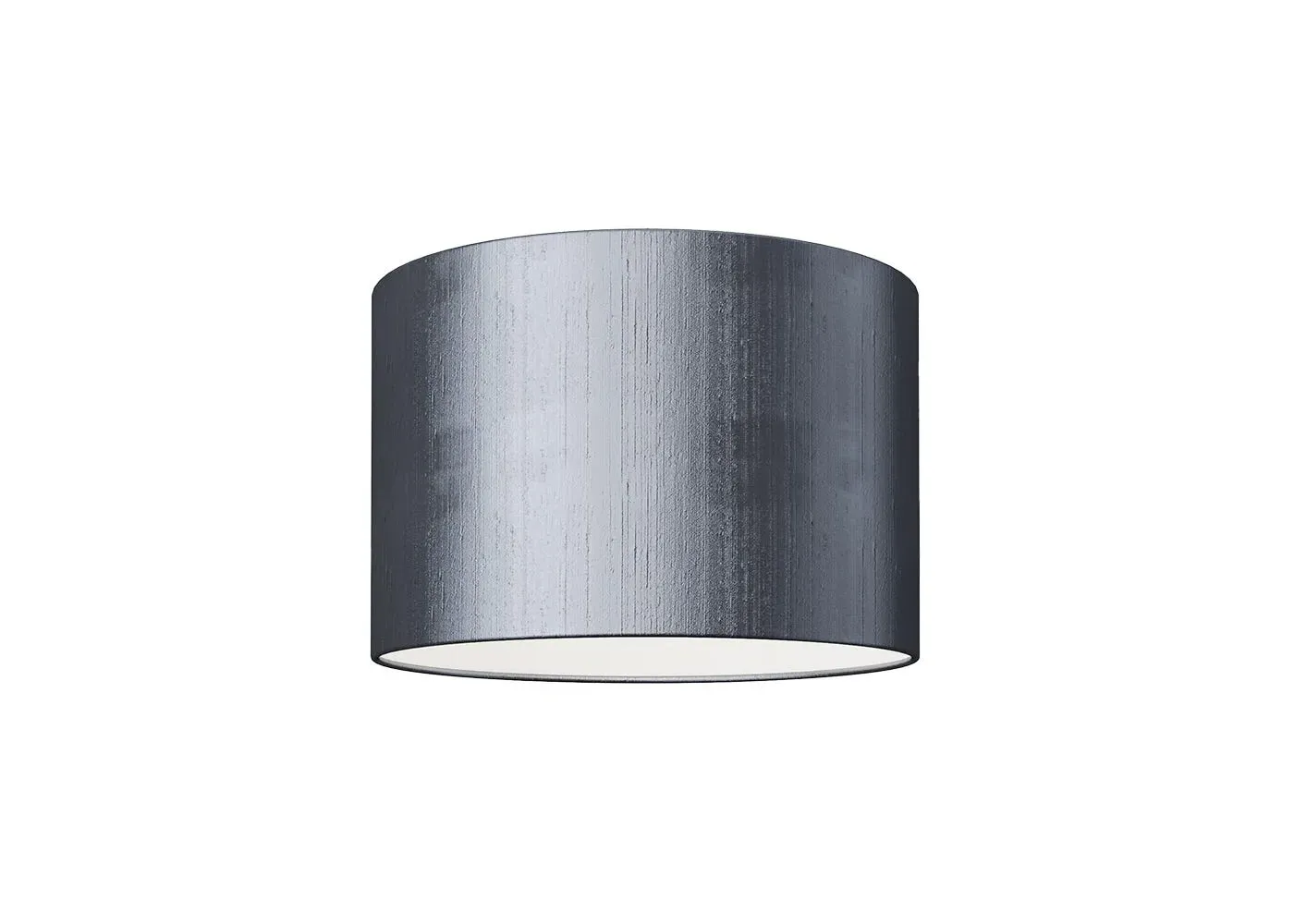 Medium Drum Lampshade - Grey, Dupion Silk