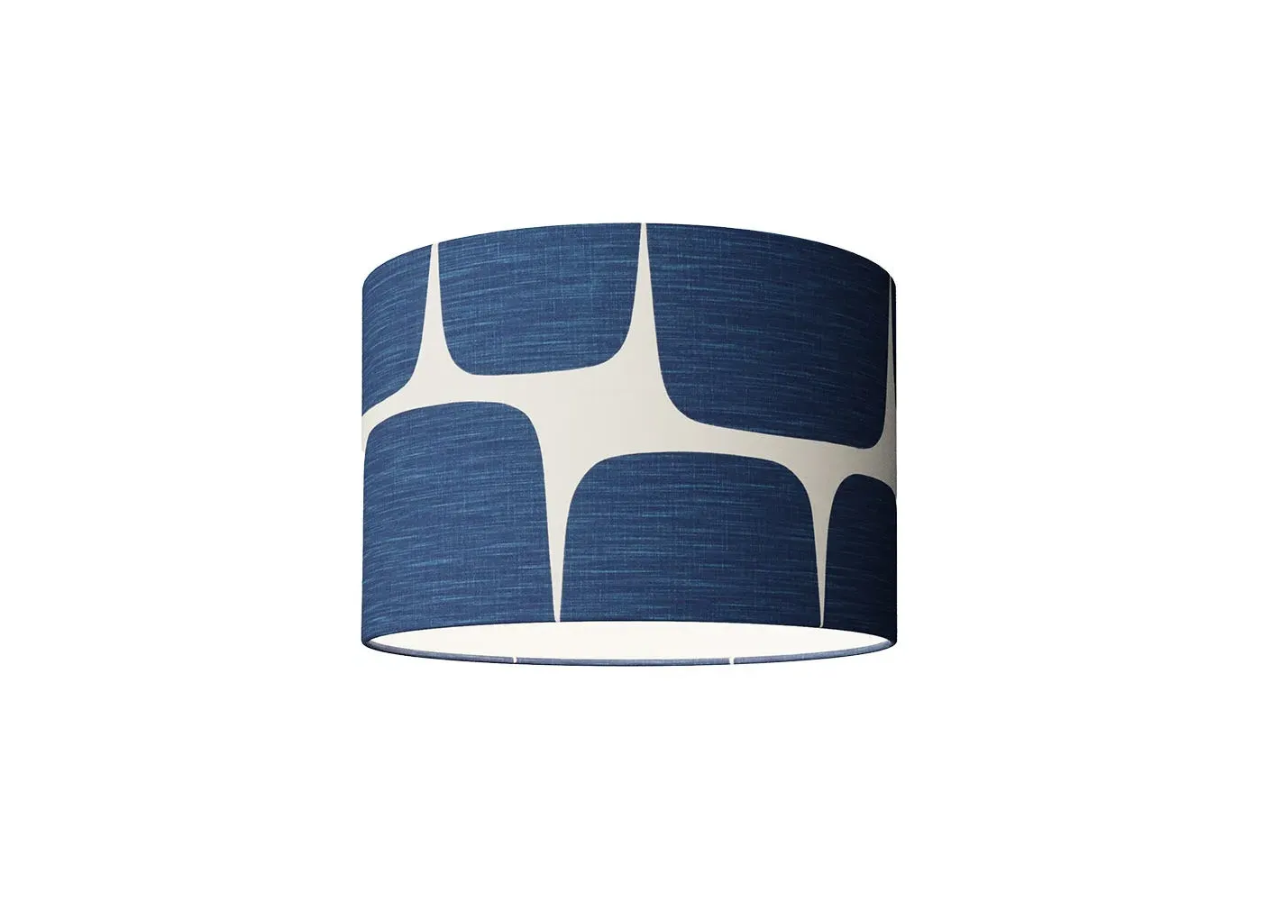 Medium Drum Lampshade with Pattern - Blue