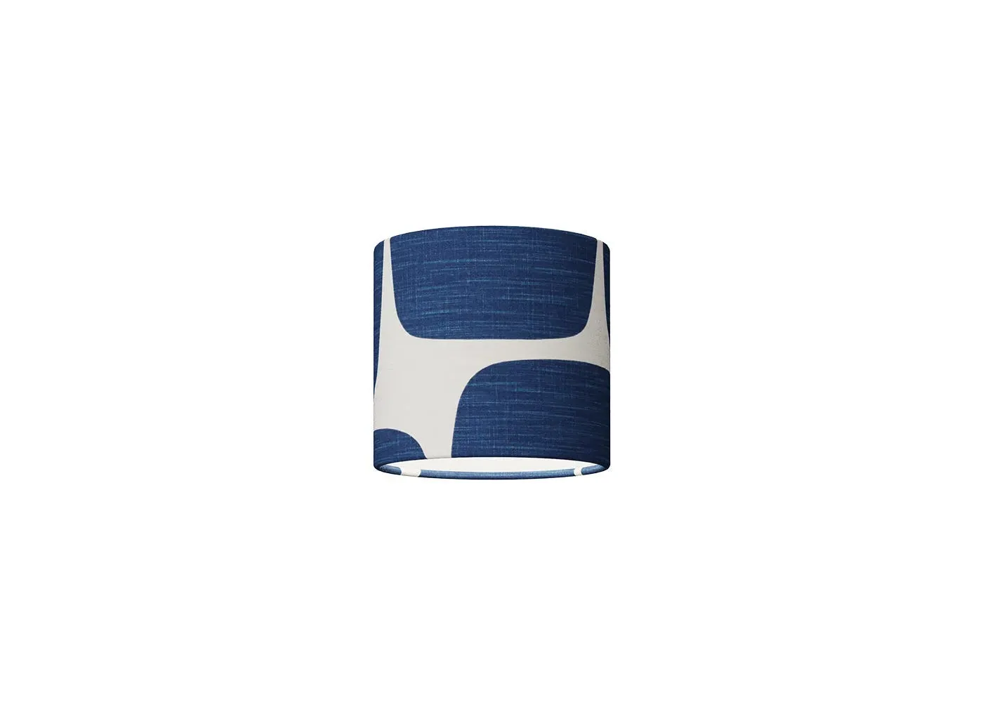 Mini Drum Lampshade with Pattern - Blue image