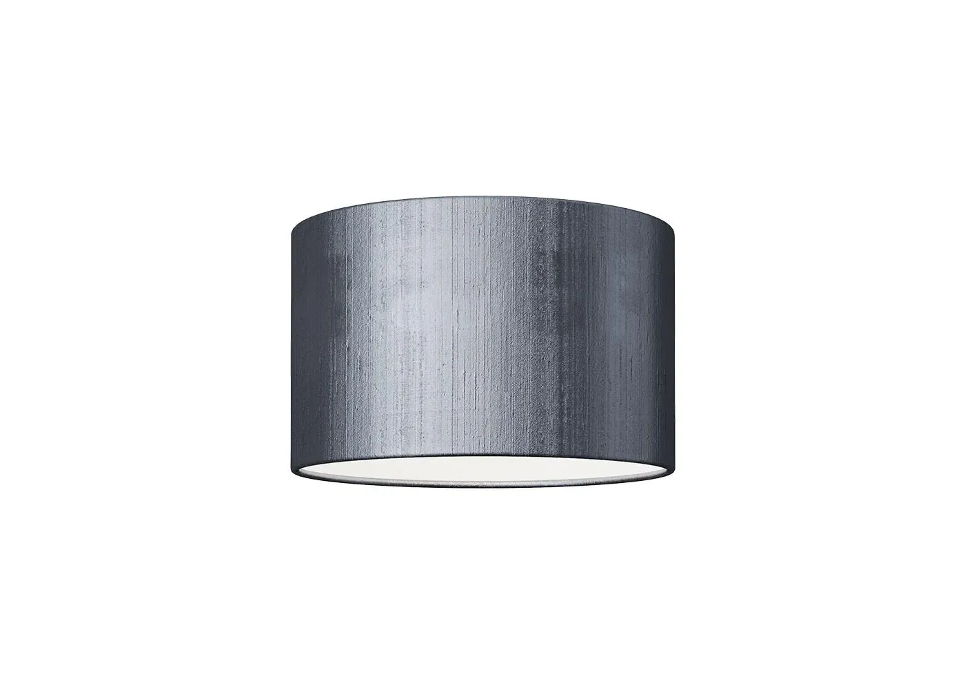 Small Drum Lampshade - Grey, Dupion Silk