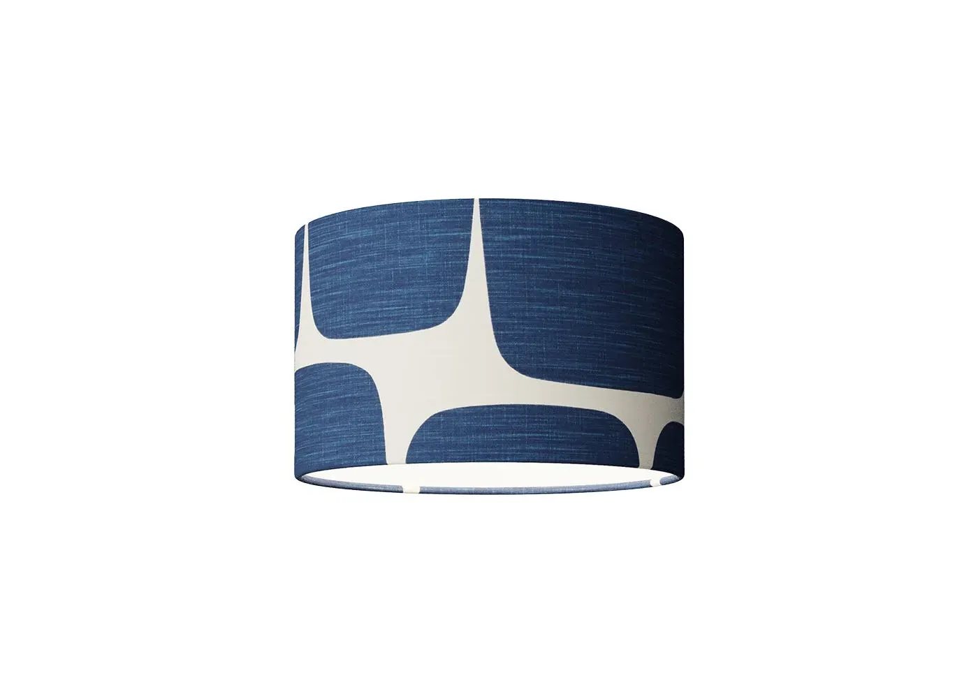 Small Drum Lampshade with Pattern - Blue