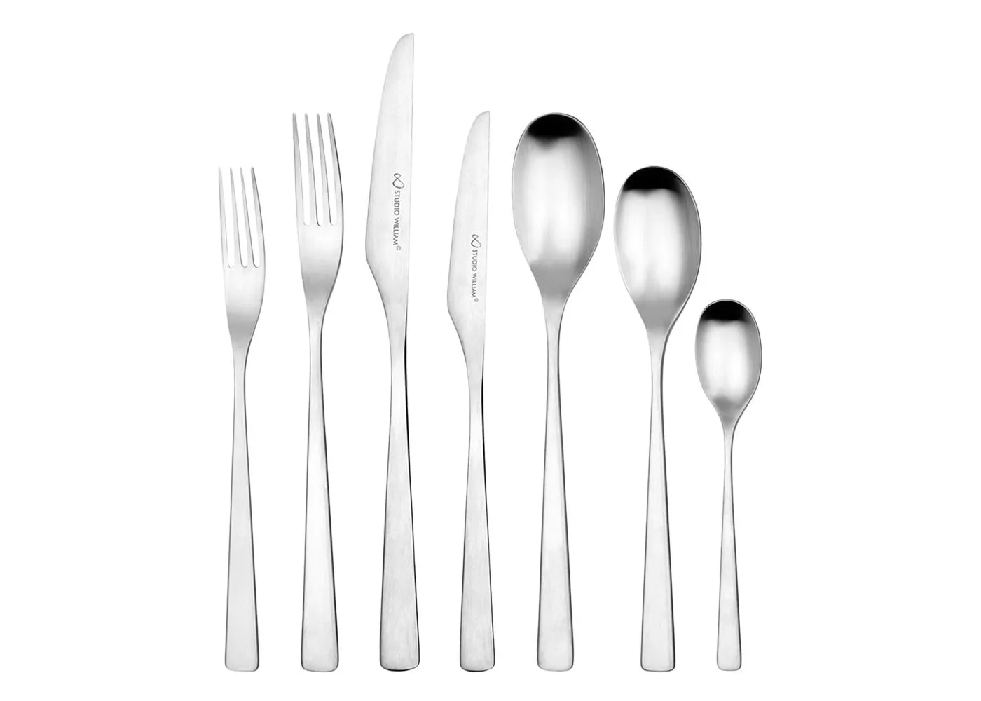 42-Piece Cutlery Set - Silver, Satin Steel