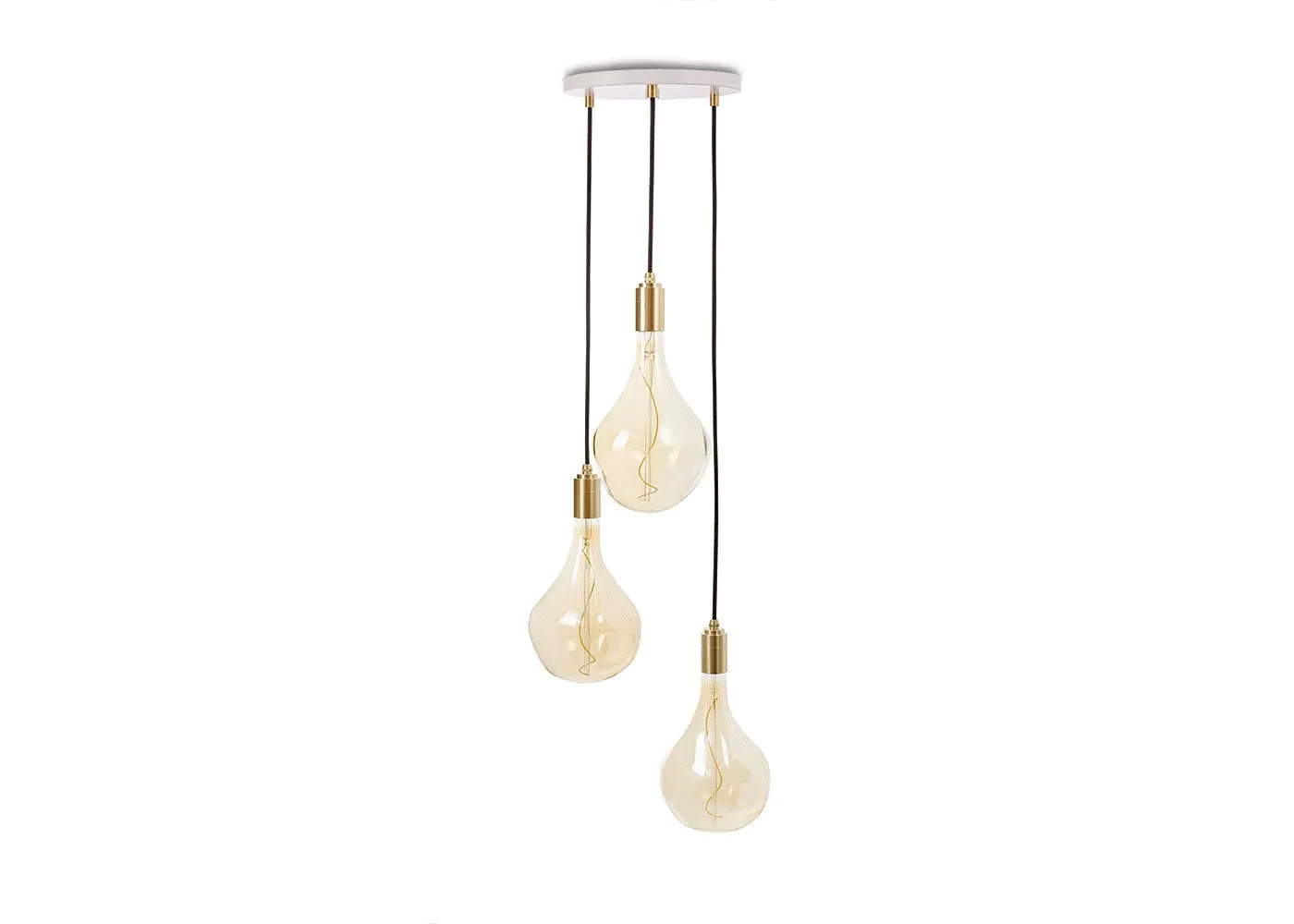 3-Light Pendant Canopy System - White, Brass image