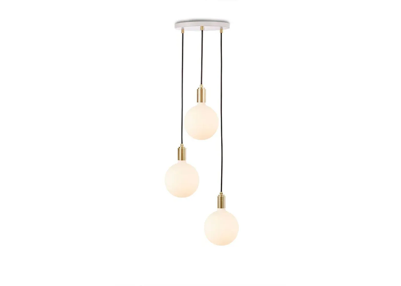 3-Light Pendant Canopy System - White, Brass image
