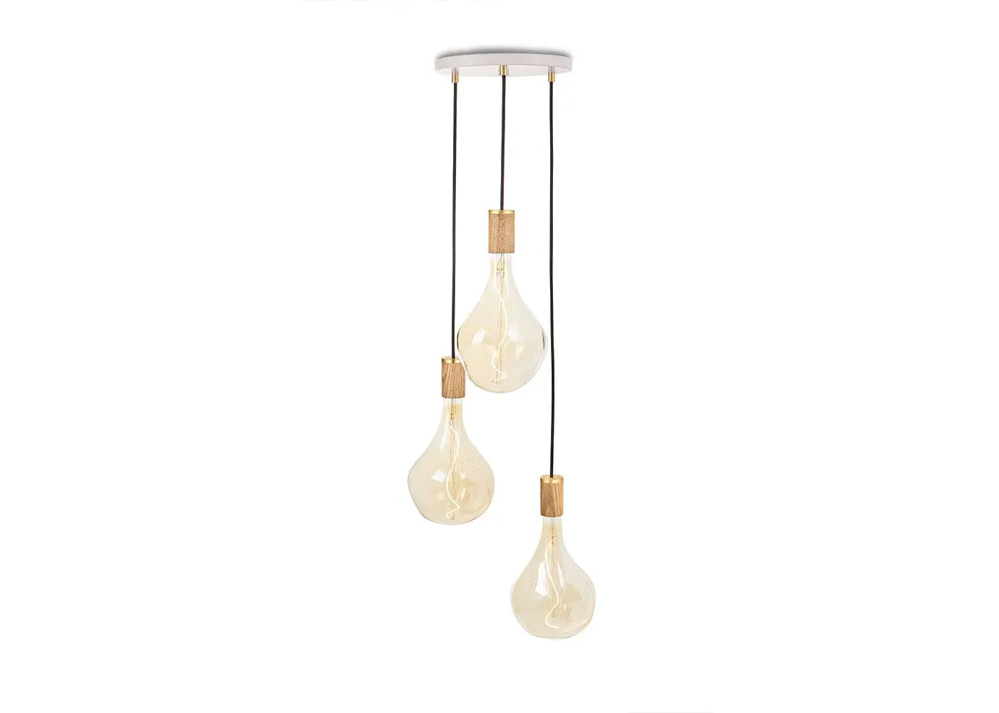 3-Light Pendant Canopy System - White, Oak