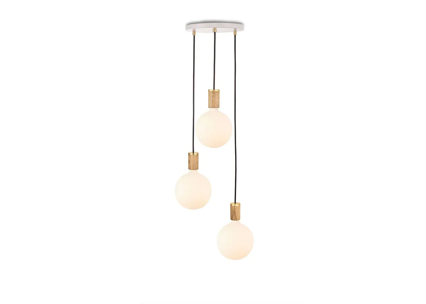 3-Light Pendant Canopy System - White, Oak