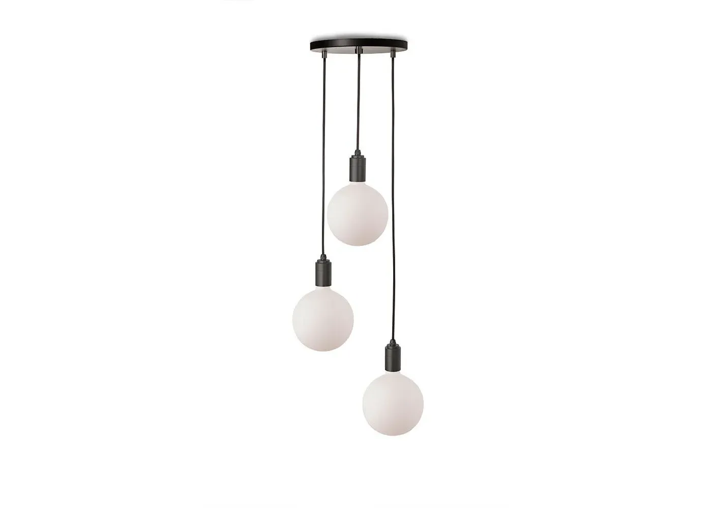 3-Light Pendant Chandelier with Canopy - Graphite image