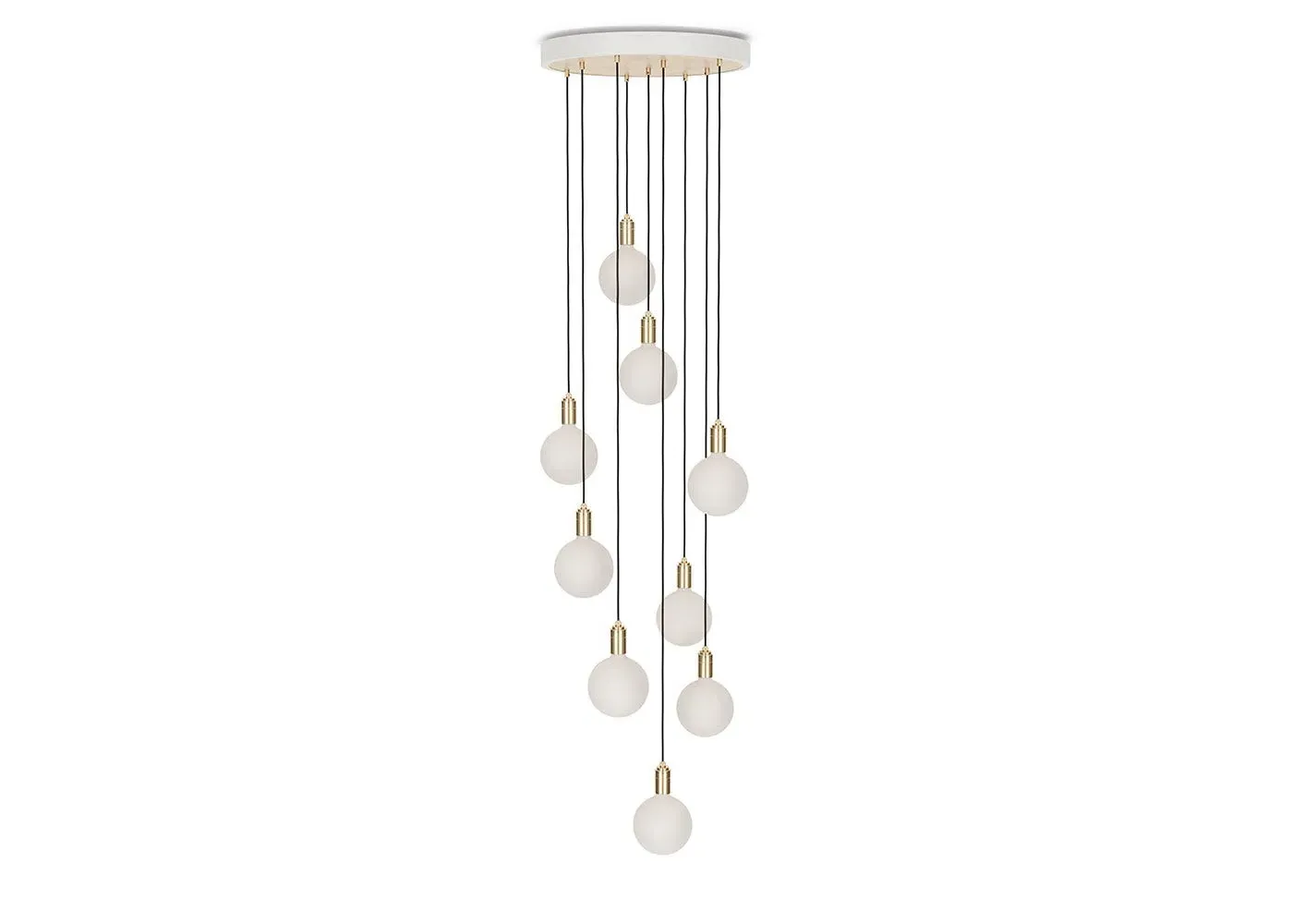 9-Light Pendant Chandelier - White, Steel