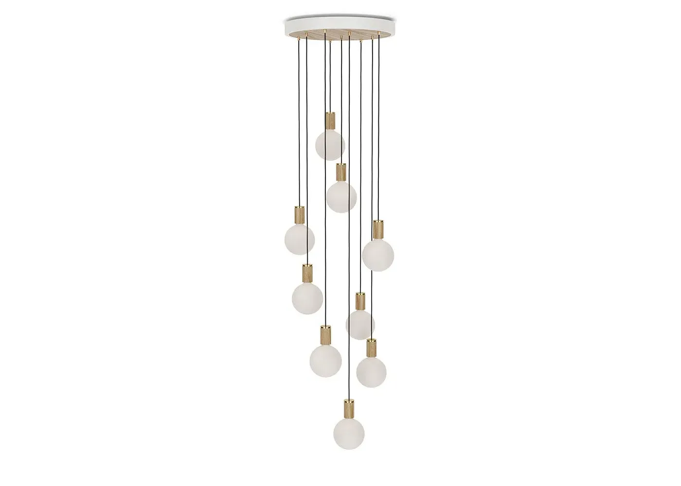 9-Light Pendant Chandelier - White, Steel image