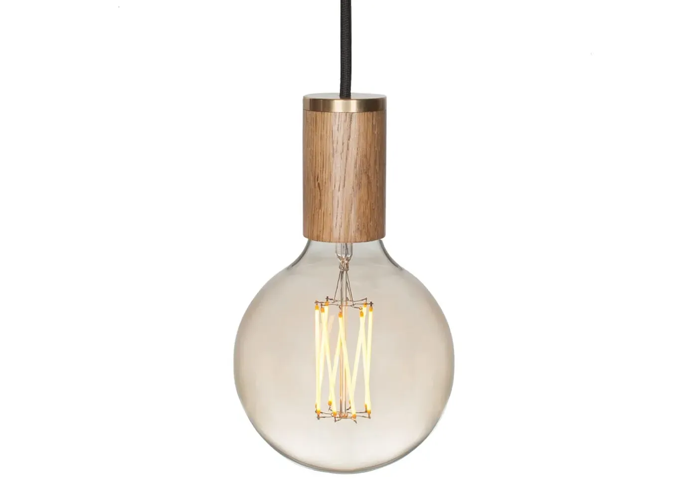 Knuckle Pendant Light - Oak, Brass Detail image