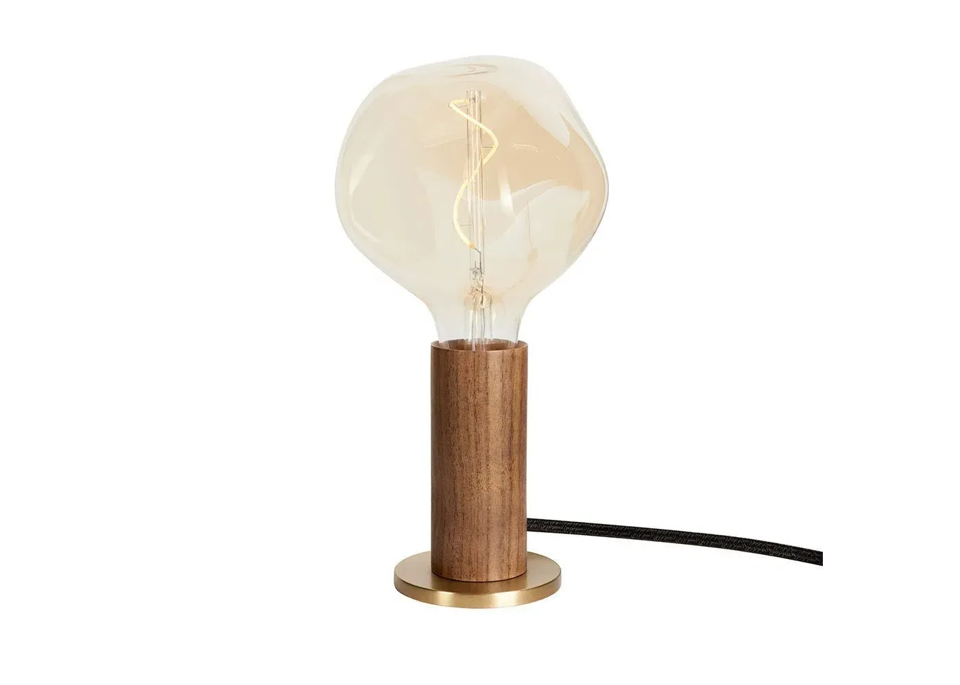 Knuckle Table Lamp with Voronoi Bulb - Walnut