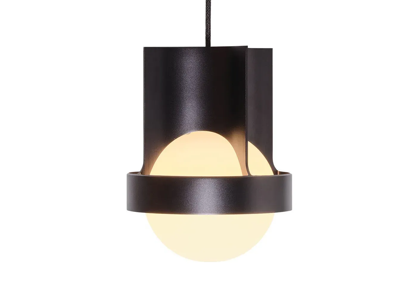 Large Pendant Light with Bulb - Dark Grey