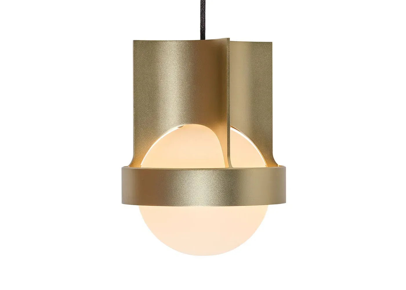 Large Pendant Light with Bulb - Gold
