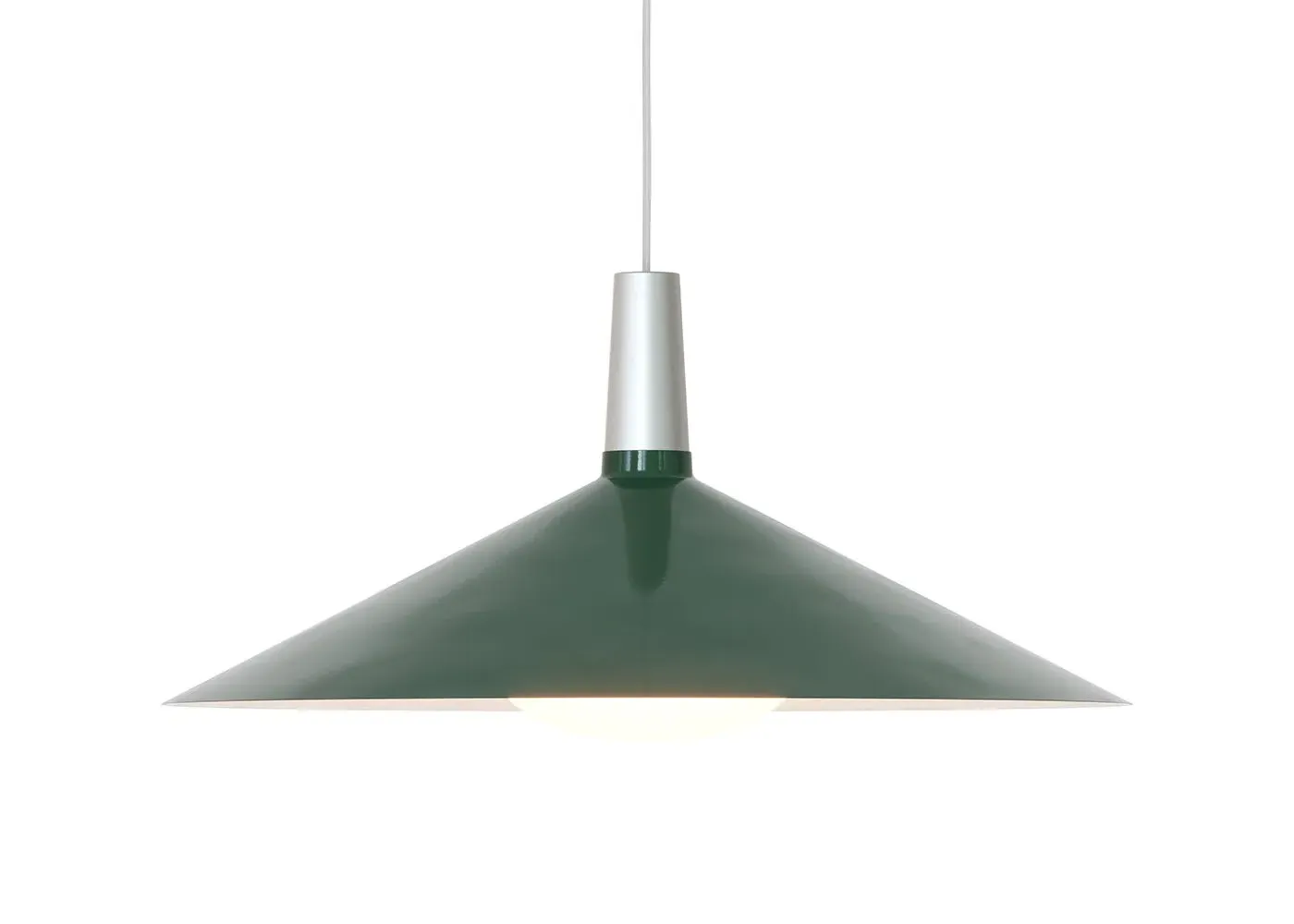 Large Pendant Light with Porcelain Bulb - Green