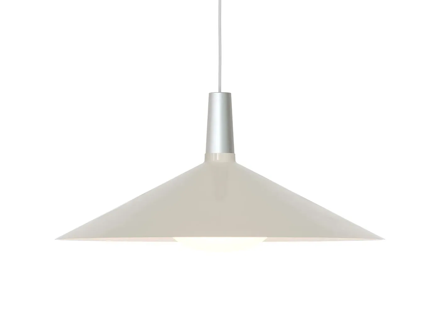Large Pendant Light with Porcelain Bulb - White