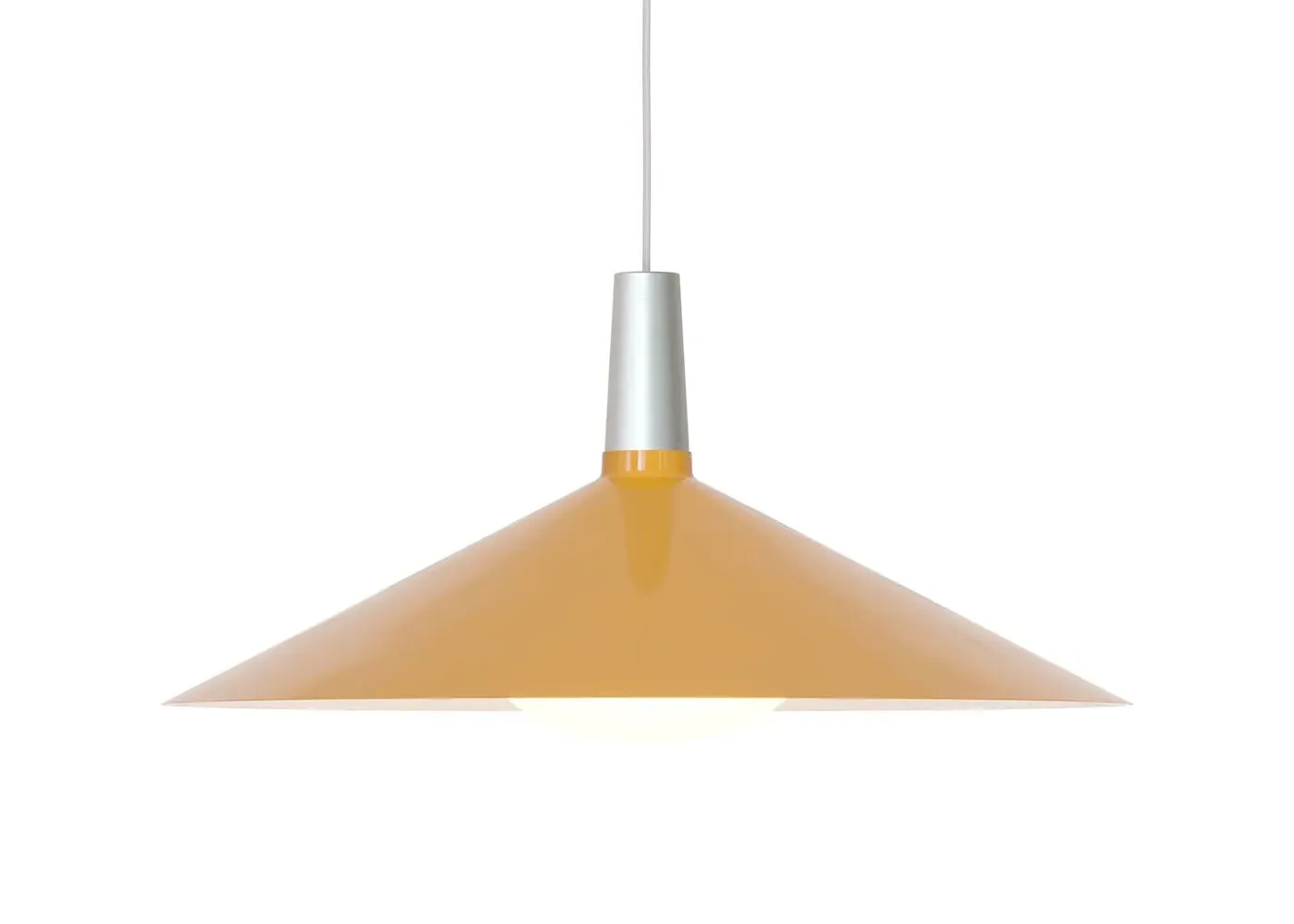 Large Pendant Light with Porcelain Bulb - Yellow