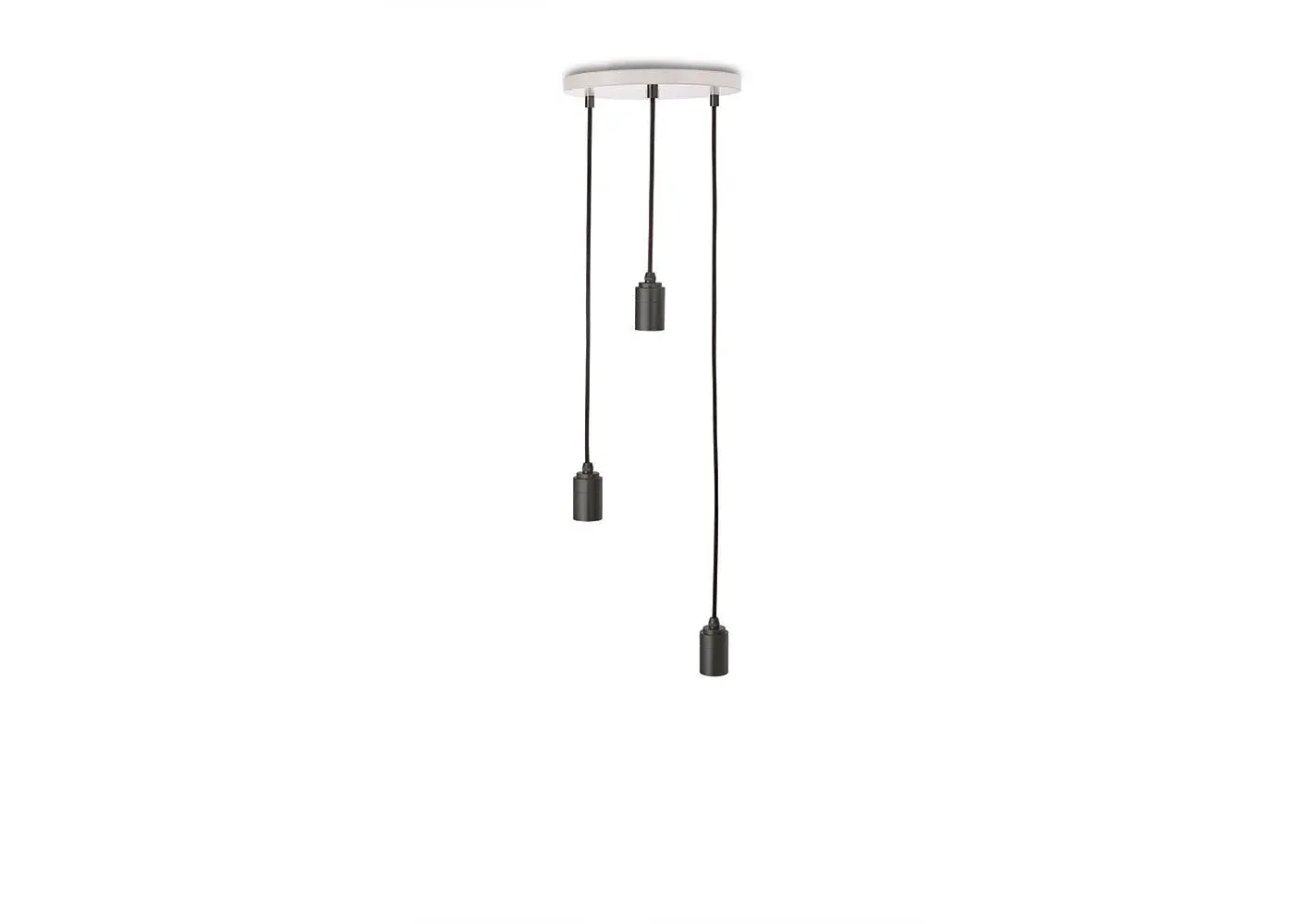 Small Canopy Light with 3 Pendants - Graphite image