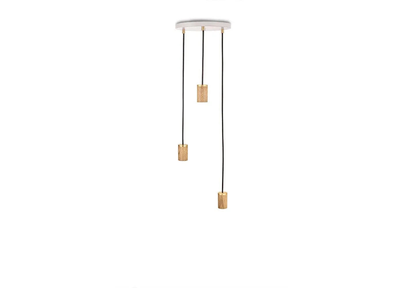 Small Canopy Light with 3 Pendants - Oak